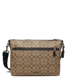Coach Tan Signature Graham Large Messenger Bag