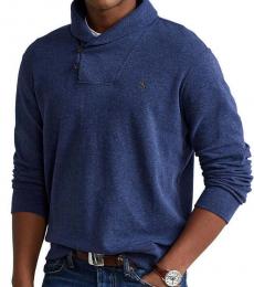 Navy Blue Luxury Jersey Shawl Pullover