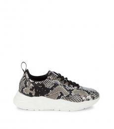 Roberto Cavalli Snake Print Logo Runner Sneakers