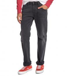 Diesel Black Denim Larkee Distressed Straight Leg Jeans