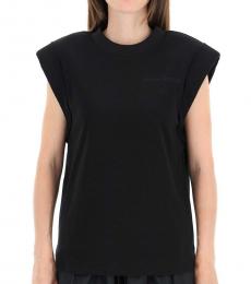 Alexander McQueen Black Embroidered-Logo T-shirt