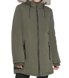 DKNY Olive Hooded  Coat