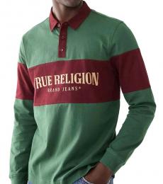 True Religion Dark Green Logo Rugby Polo