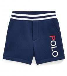 Ralph Lauren Baby Boys Newport Navy Cotton-Blend-Fleece Shorts