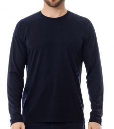 Ermenegildo Zegna Navy Blue Long Sleeved T-Shirt