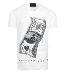 Philipp Plein White Graphic Logo T-Shirt