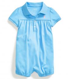 Ralph Lauren Baby Girls Chatham Blue Interlock Bubble Shortall