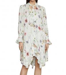 BCBGMaxazria Botanical Floral Asymmetrical Midi Dress