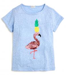 J.Crew Little Girls Blue Pineapple Flamingo T-Shirt