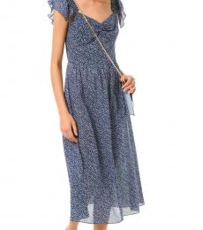 Michael Kors Chambray Floral Cotton Lawn Midi Dress