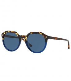 Tory Burch Vintage Tortoise-Blue Round Sunglasses