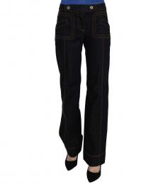 Just Cavalli Black Cotton Mid Waist Denim Jeans