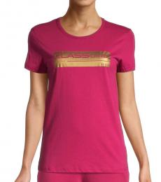 Cavalli Class Pink Logo Graphic T-Shirt