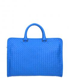 Bottega Veneta Light Blue Braided Large Briefcase Bag