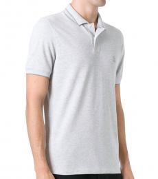 Brunello Cucinelli Light Grey Logo Embroidered Polo