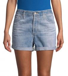 AG Adriano Goldschmied Medium Blue Boyfriend Denim Shorts