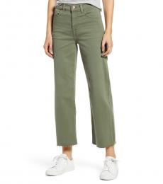 7 For All Mankind Olive High Waist Crop Wide Leg Jeans