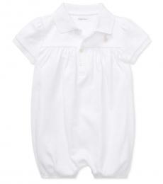Ralph Lauren Baby Girls White Bubble Shortall