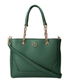 Tory Burch Jitney Green Carter Chain Small Tote