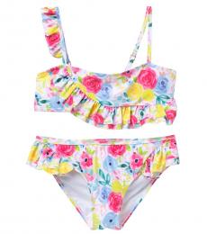 Juicy Couture Girls Multicolor Floral Ruffle 2-Piece Swimsuit