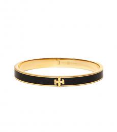 Tory Burch Gold-Black Kira Enameled Slim Bracelet
