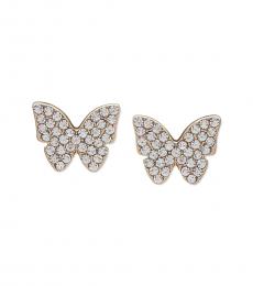 DKNY Gold Pave Butterfly Stud Earrings