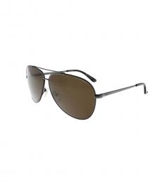 Salvatore Ferragamo Shiny Metal Rectangular Sunglasses