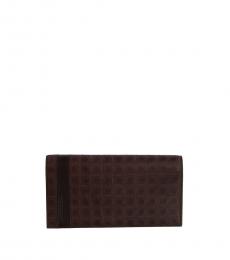 Dark Brown Design Long Wallet