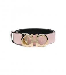 Salvatore Ferragamo Light Pink Gancini Buckle Belt