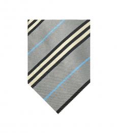 Grey Black Strips Tie