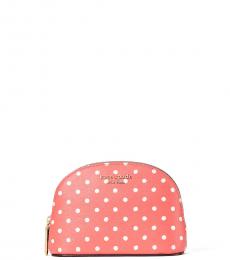 Peach Dots Cosmetic Pouch