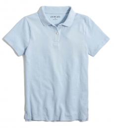 J.Crew Girls Faded Chambray Pique Polo
