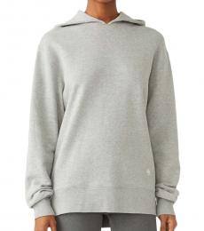 Light Grey Melange Relaxed French Terry Hoodie