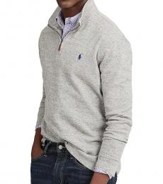 Grey Half-Zip Pullover Sweatshirt