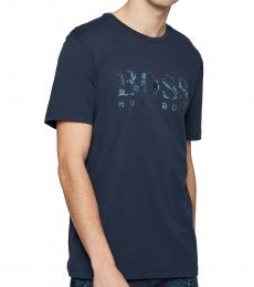 Navy Blue Logo Graphic T-Shirt