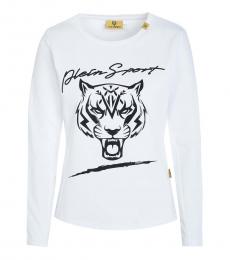 Philipp Plein White Crewneck Long Sleeve T-Shirt
