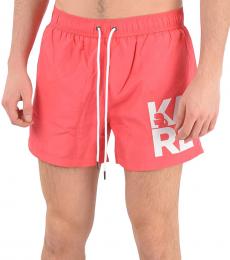 Karl Lagerfeld Pink Classic With Print Swim Shorts