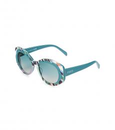 Emilio Pucci Turquoise Oval Sunglasses