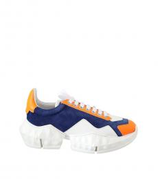 Jimmy Choo Diamond Blue Orange Laceup Sneakers