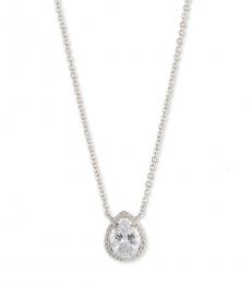 Silver Pear Pendant Necklace