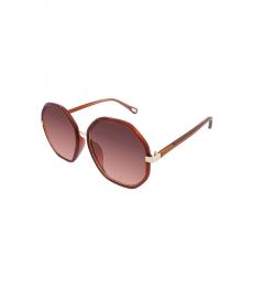 Chloe Rustic Brown Geometric Snglasses