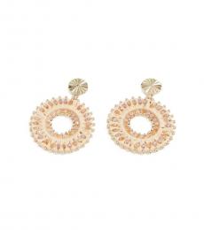 J.Crew Beige Beaded Circle Earrings