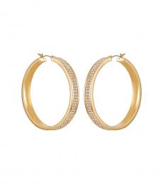 Vince Camuto Golden Pave Crystal Hoop Earrings