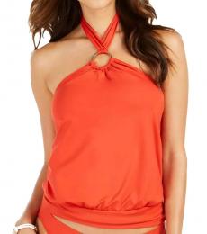 Michael Kors Orange Halter Tankini Swim Top