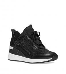 Michael Kors Black Logo Wedge Sneakers