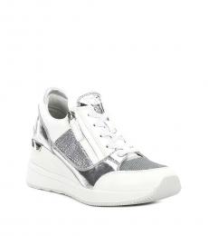 Michael Kors Silver Metallic Wedge Sneakers