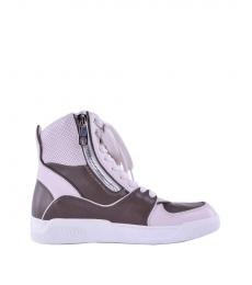 Dolce & Gabbana Brown Beige High Top Sneakers
