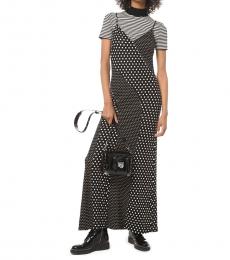 Michael Kors Black Mixed Dot Matte-Jersey Slip Dress