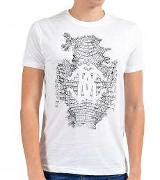 Roberto Cavalli White Graphic Print T-Shirt