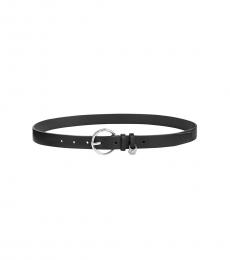 Calvin Klein Black Silver Ring-Buckle Belt